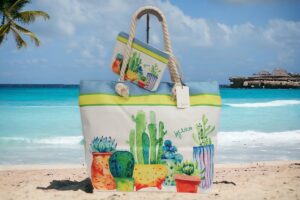 Borsa Mare JUICE con manici in corda e pochette