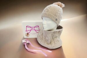 Set Baby cuffia scaldacollo e mollette per capelli 2-4 anni Biagiotti