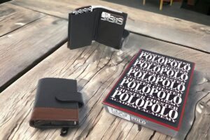 Portacarte in pelle e acciaio con clip automatica Chester Polo Academy