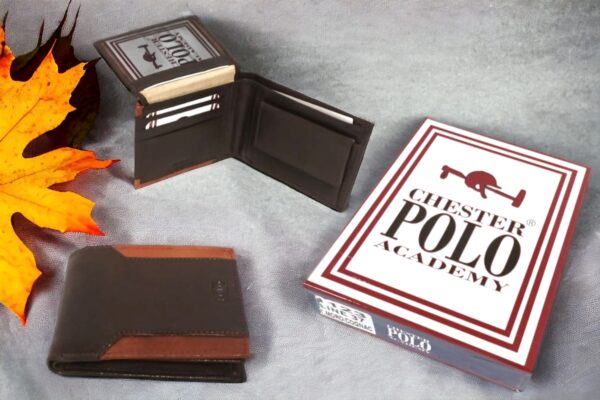 Portafoglio Uomo in pelle con portamonete Chester Polo Academy