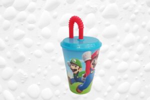 Bicchiere con cannuccia Supermario