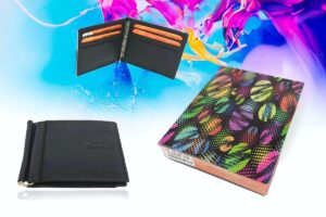 Portacard Uomo in pelle con ferma banconote acciaio You Young Coveri