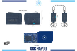 Parure portafoglio e portachiavi 100% pelle Napoli