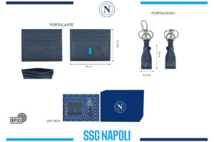 Parure portacarte e portachiavi 100% pelle Napoli