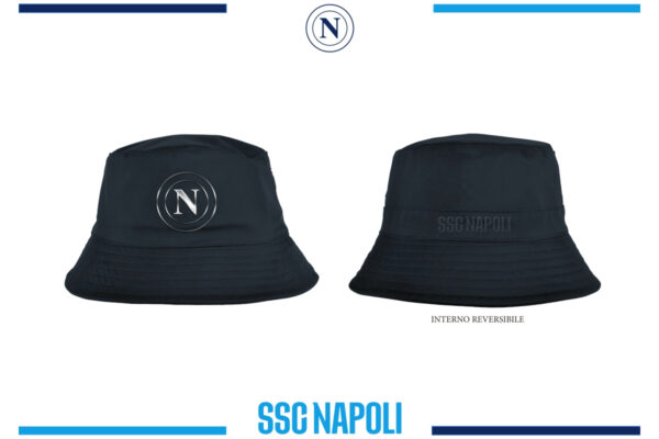Cappello pescatore Napoli nylon reversibile con logo in metallo