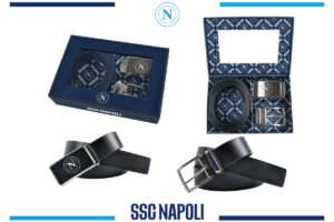 Parure cintura sport con 2 fibbie reversibili Napoli 100% pelle fronte full grain retro liscia