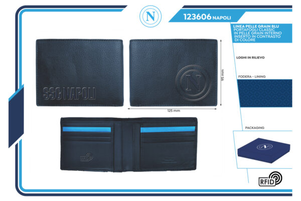 Portafoglio full grain 100% pelle Napoli