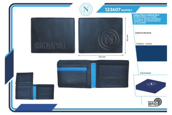 Portafoglio full grain slim 100% pelle Napoli