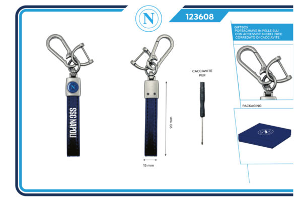 Portachiavi 100% pelle Napoli