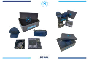 Set in box con cappello, cintura, portafoglio, pochette e portachiavi Napoli