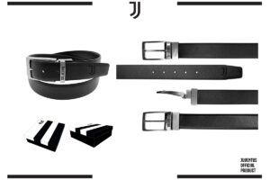 Cintura classica in box 100% pelle con fibbia reversibile Juventus