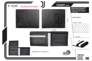 Portafoglio slim saffiano 100% pelle Juventus