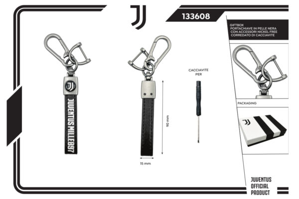 Portachiavi 100% pelle Juventus
