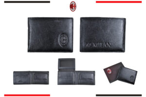 Portafoglio in pelle Milan con loghi impressi a caldo