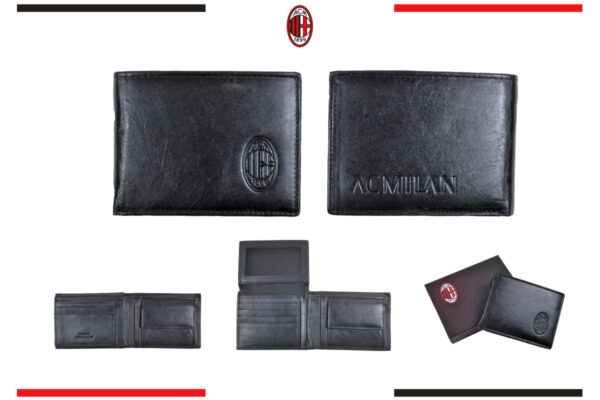Portafoglio in pelle Milan con loghi impressi a caldo