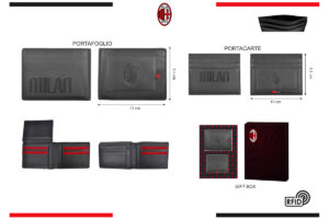 Parure portafoglio e portacarte 100% pelle Milan