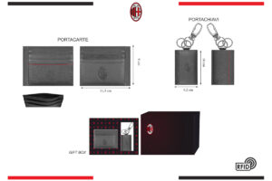 Parure portacarte e portachiavi 100% pelle Milan