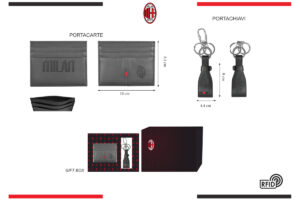 Parure portacarte e portachiavi 100% pelle Milan