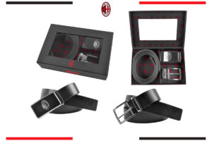 Parure cintura sport con 2 fibbie reversibili Milan 100% pelle fronte full grain retro liscia