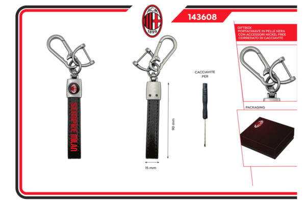 Portachiavi 100% pelle Milan