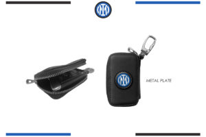 Portachiavi in pelle con zip e placchetta metallo Juventus