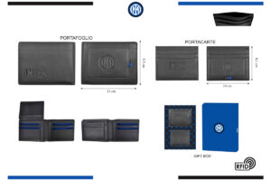 Parure portafoglio e portacarte 100% pelle Inter