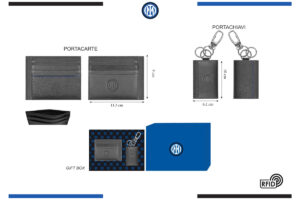 Parure portacarte e portachiavi 100% pelle Inter