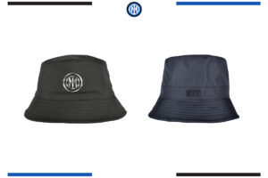 Cappello pescatore Inter nylon reversibile con logo in metallo