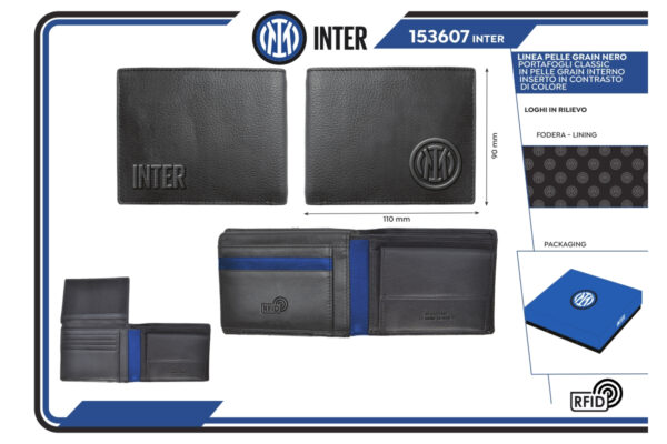 Portafoglio slim saffiano 100% pelle Inter