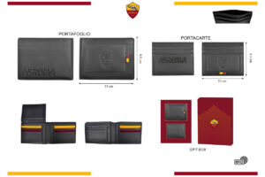 Parure portafoglio e portacarte 100% pelle Roma