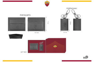 Parure portacarte e portachiavi 100% pelle Roma