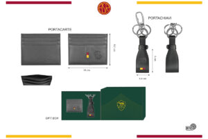 Parure portacarte e portachiavi 100% pelle Roma