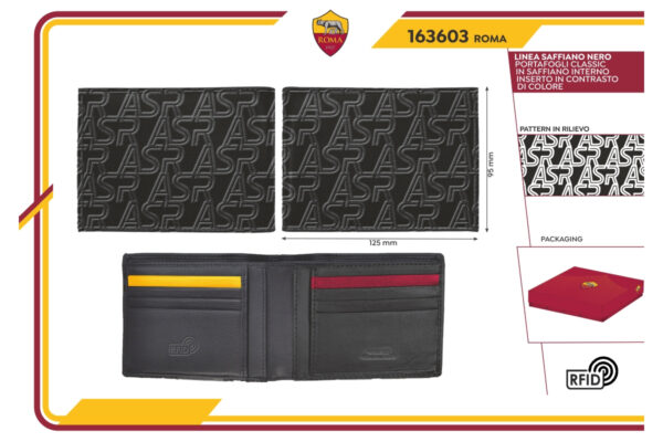 Portafoglio classico saffiano 100% pelle Roma