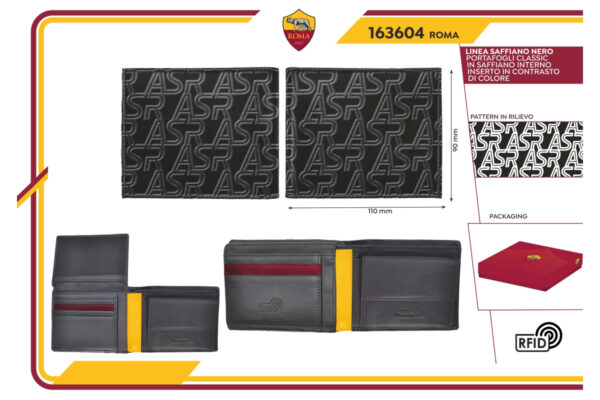 Portafoglio slim saffiano 100% pelle Roma