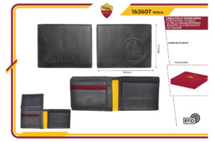 Portafoglio full grain slim 100% pelle Roma