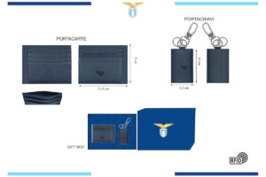 Parure portacarte e portachiavi 100% pelle Lazio