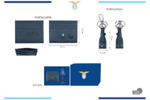 Parure portacarte e portachiavi 100% pelle Lazio