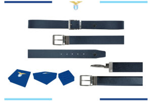 Cintura classica Lazio in box con fibbia reversibile fronte full grain retro liscia 100% pelle
