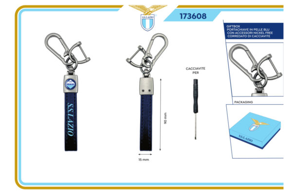 Portachiavi 100% pelle Lazio
