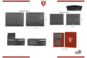 Parure portafoglio e portacarte 100% pelle Torino