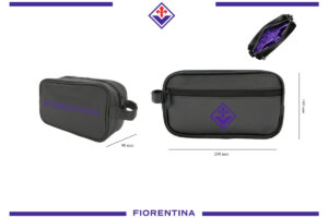 Beauty pochette ecopelle finitura martellato con stampa serigrafata Fiorentina