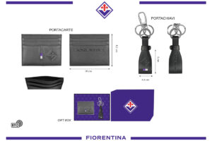 Parure portacarte e portachiavi 100% pelle Fiorentina